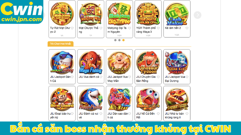 Bắn cá săn boss nhận thưởng khủng tại CWIN