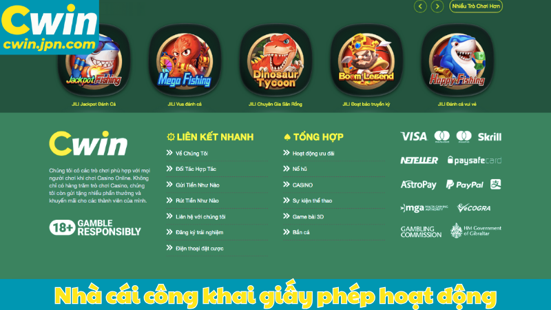Nhà cái công khai giấy phép hoạt động